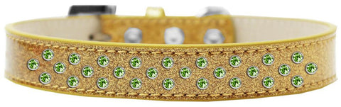 Sprinkles Ice Cream Dog Collar Lime Green Crystals Size 12 Gold