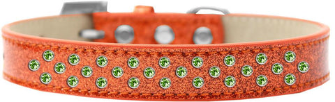 Sprinkles Ice Cream Dog Collar Lime Green Crystals Size 14 Orange