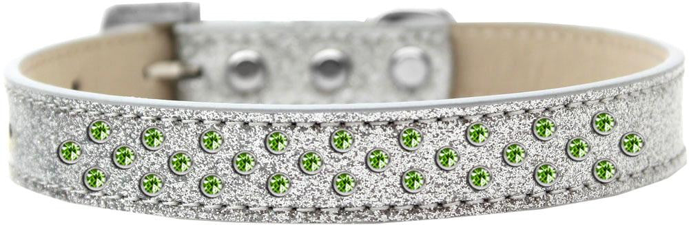 Sprinkles Ice Cream Dog Collar Lime Green Crystals Size 12 Silver