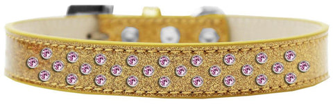 Sprinkles Ice Cream Dog Collar Light Pink Crystals Size 20 Gold