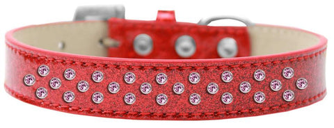 Sprinkles Ice Cream Dog Collar Light Pink Crystals Size 12 Red