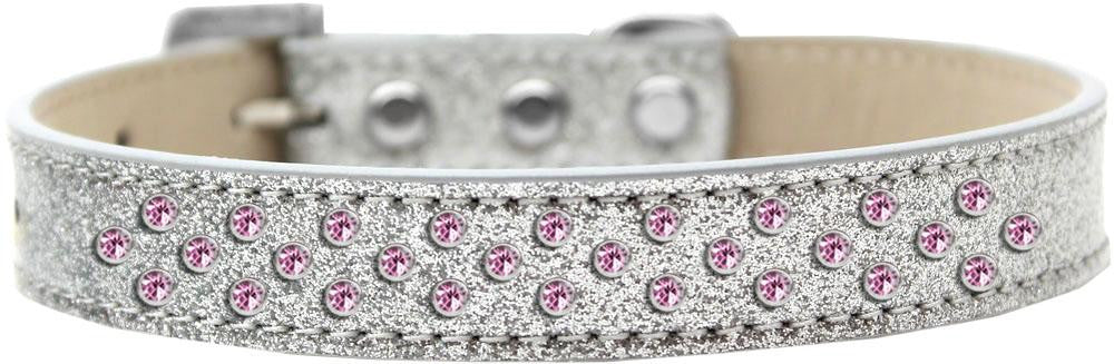 Sprinkles Ice Cream Dog Collar Light Pink Crystals Size 16 Silver