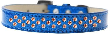 Sprinkles Ice Cream Dog Collar Orange Crystals Size 14 Blue