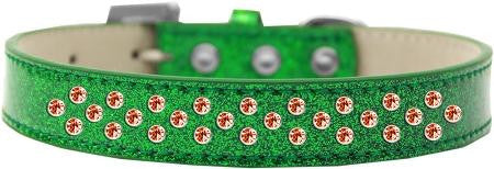 Sprinkles Ice Cream Dog Collar Orange Crystals Size 12 Emerald Green