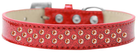 Sprinkles Ice Cream Dog Collar Orange Crystals Size 12 Red