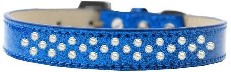 Sprinkles Ice Cream Dog Collar Pearls Size 16 Blue