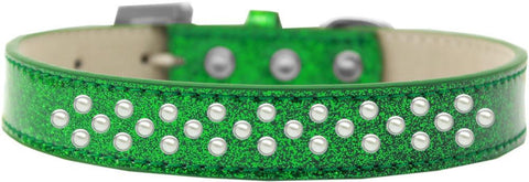 Sprinkles Ice Cream Dog Collar Pearls Size 12 Emerald Green