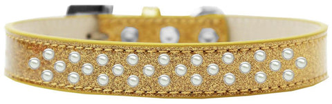 Sprinkles Ice Cream Dog Collar Pearls Size 16 Gold