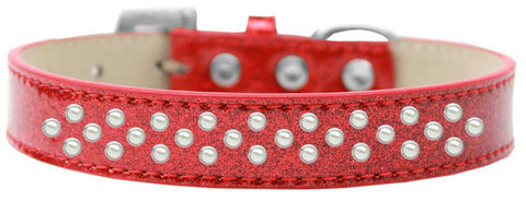 Sprinkles Ice Cream Dog Collar Pearls Size 12 Red