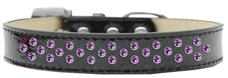 Sprinkles Ice Cream Dog Collar Purple Crystals Size 12 Black