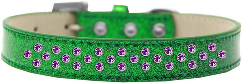 Sprinkles Ice Cream Dog Collar Purple Crystals Size 12 Emerald Green