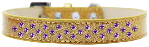 Sprinkles Ice Cream Dog Collar Purple Crystals Size 12 Gold