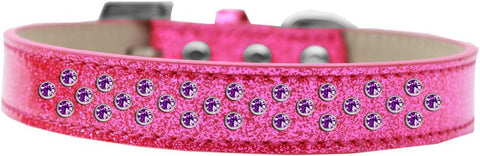 Sprinkles Ice Cream Dog Collar Purple Crystals Size 12 Pink