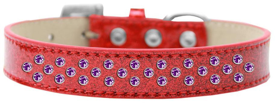 Sprinkles Ice Cream Dog Collar Purple Crystals Size 12 Red