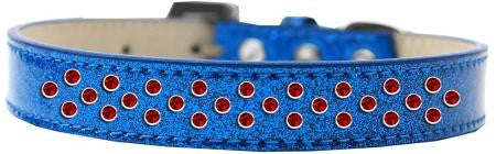 Sprinkles Ice Cream Dog Collar Red Crystals Size 14 Blue