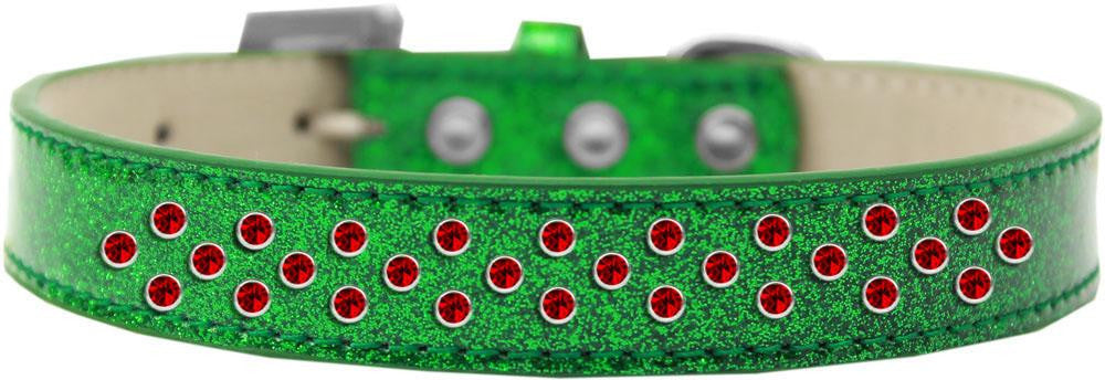 Sprinkles Ice Cream Dog Collar Red Crystals Size 12 Emerald Green