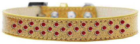 Sprinkles Ice Cream Dog Collar Red Crystals Size 12 Gold