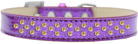 Sprinkles Ice Cream Dog Collar Yellow Crystals Size 20 Purple