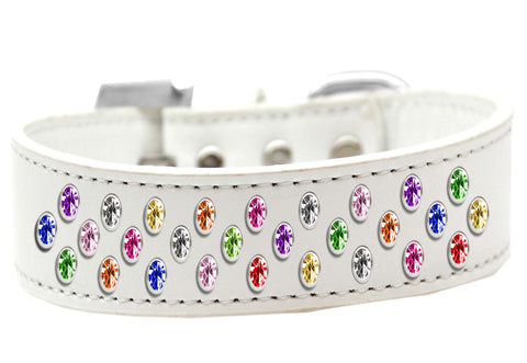 Sprinkles Dog Collar Confetti Crystals Size 14 White