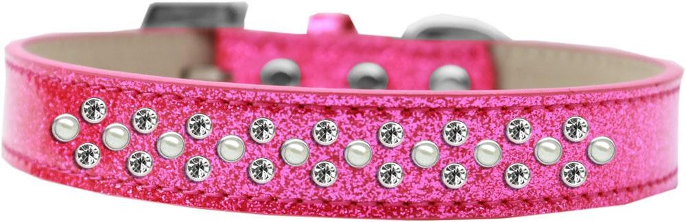 Sprinkles Ice Cream Dog Collar Pearl and Clear Crystals Size 16 Pink