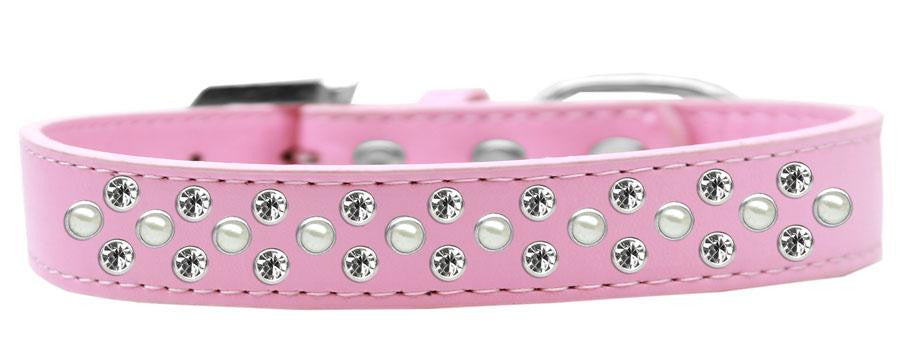 Sprinkles Dog Collar Pearl and Clear Crystals Size 12 Light Pink