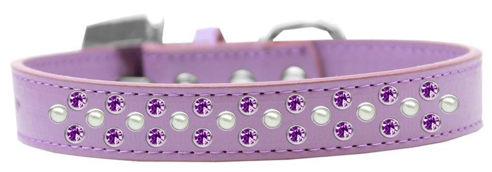 Sprinkles Dog Collar Pearl and Purple Crystals Size 20 Lavender