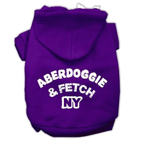 Aberdoggie NY Screenprint Pet Hoodies Purple Size Sm (10)