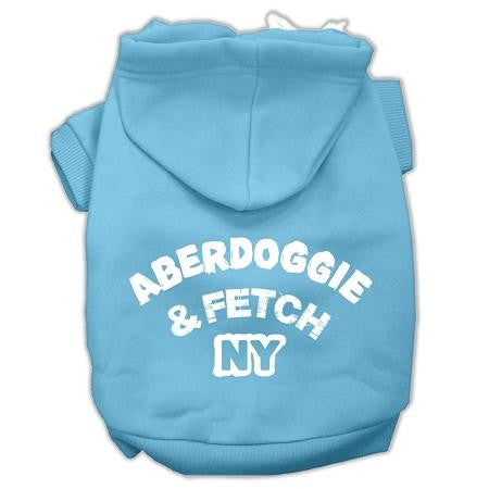 Aberdoggie NY Screenprint Pet Hoodies Baby Blue Size XL (16)