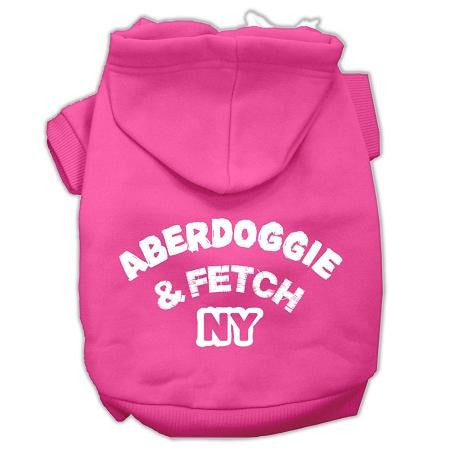 Aberdoggie NY Screenprint Pet Hoodies Bright Pink Size XS (8)