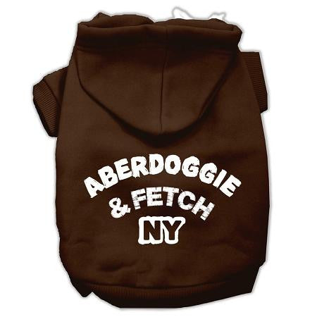 Aberdoggie NY Screenprint Pet Hoodies Brown Size XS (8)