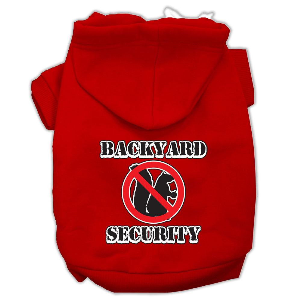 Backyard Security Screen Print Pet Hoodies Red Size L (14)