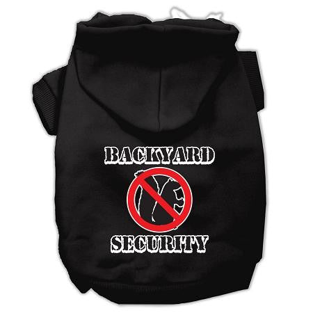 Backyard Security Screen Print Pet Hoodies Black Size S (10)