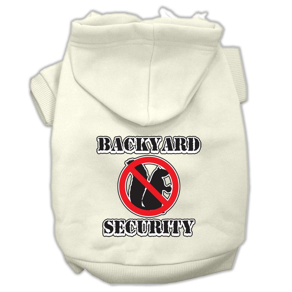 Backyard Security Screen Print Pet Hoodies Cream Size XL (16)