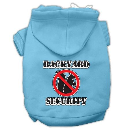 Backyard Security Screen Print Pet Hoodies Baby Blue Size XXL (18)