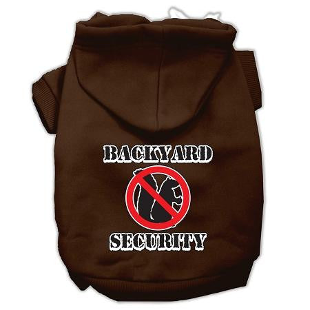 Backyard Security Screen Print Pet Hoodies Brown Size XXL (18)