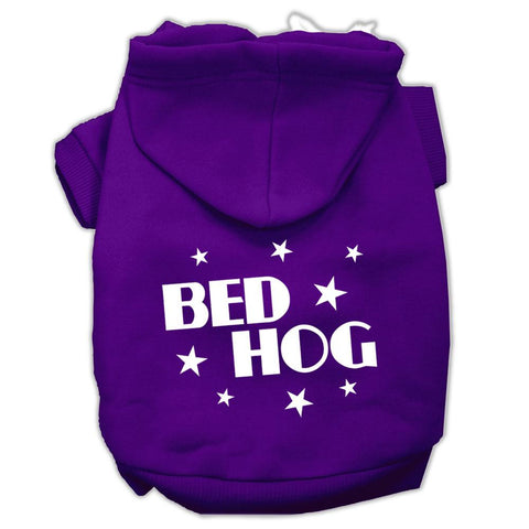 Bed Hog Screen Printed Pet Hoodies Purple Size Lg (14)