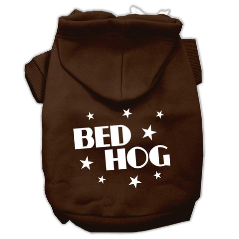 Bed Hog Screen Printed Pet Hoodies Brown Size XS (8)