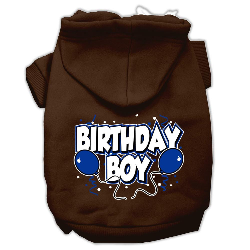 Birthday Boy Screen Print Pet Hoodies Brown Size Lg (14)