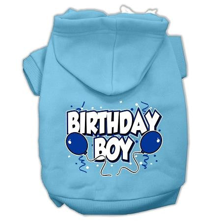 Birthday Boy Screen Print Pet Hoodies Baby Blue Size Med (12)