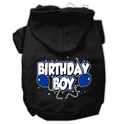 Birthday Boy Screen Print Pet Hoodies Black Size XS (8)