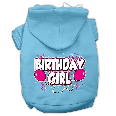 Birthday Girl Screen Print Pet Hoodies Baby Blue Size Med (12)