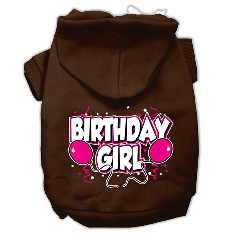 Birthday Girl Screen Print Pet Hoodies Brown Size Sm (10)