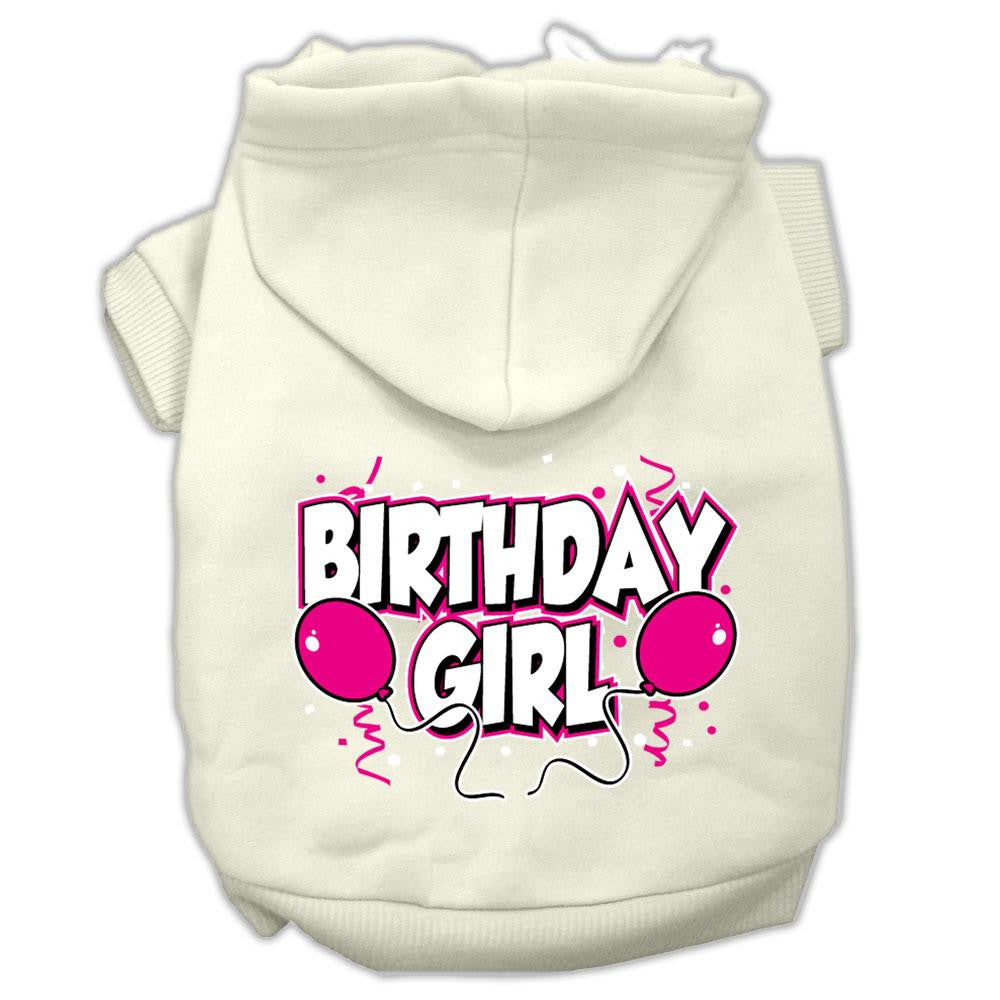 Birthday Girl Screen Print Pet Hoodies Cream Size XXL (18)