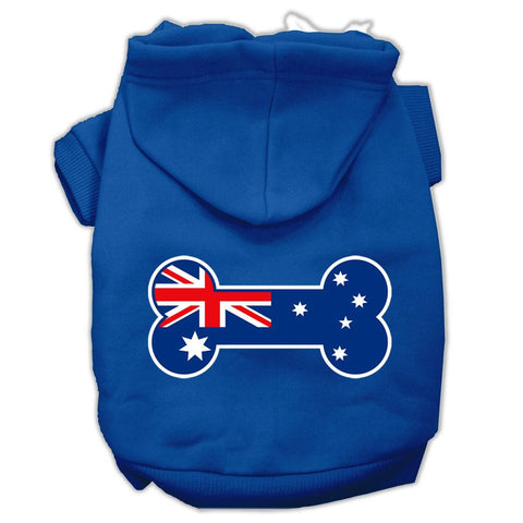 Bone Shaped Australian Flag Screen Print Pet Hoodies Blue Size XXXL (20)