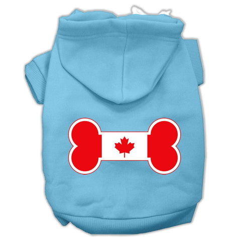 Bone Shaped Canadian Flag Screen Print Pet Hoodies Baby Blue XL (16)