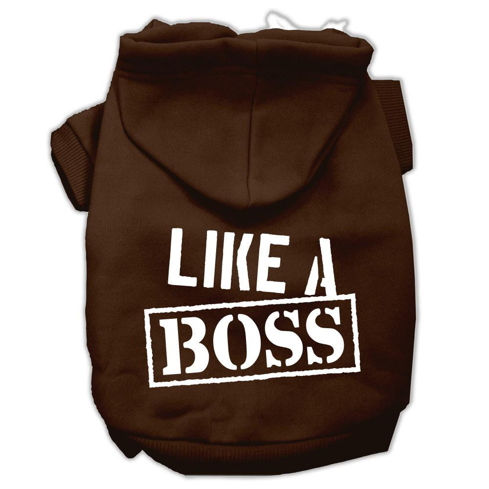 Like a Boss Screen Print Pet Hoodies Brown Size Med (12)