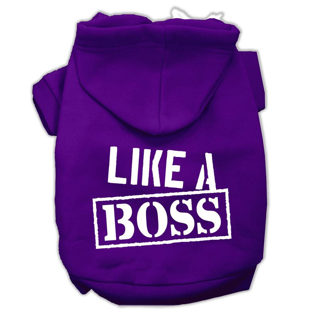 Like a Boss Screen Print Pet Hoodies Purple Size Sm (10)