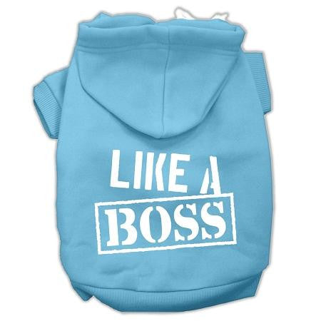 Like a Boss Screen Print Pet Hoodies Baby Blue Size XL (16)