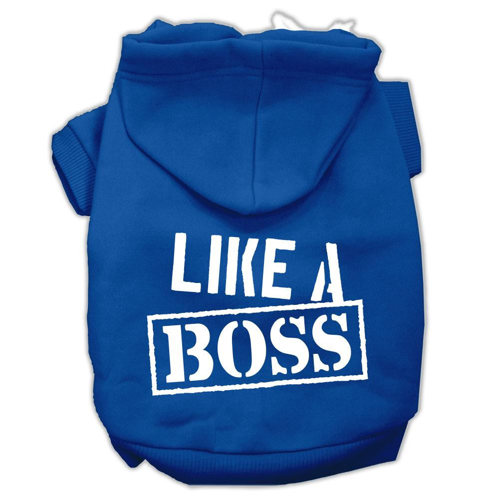 Like a Boss Screen Print Pet Hoodies Blue Size XXL (18)