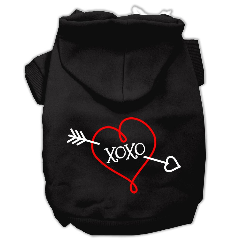 XOXO Screen Print Pet Hoodies Black Size Lg (14)